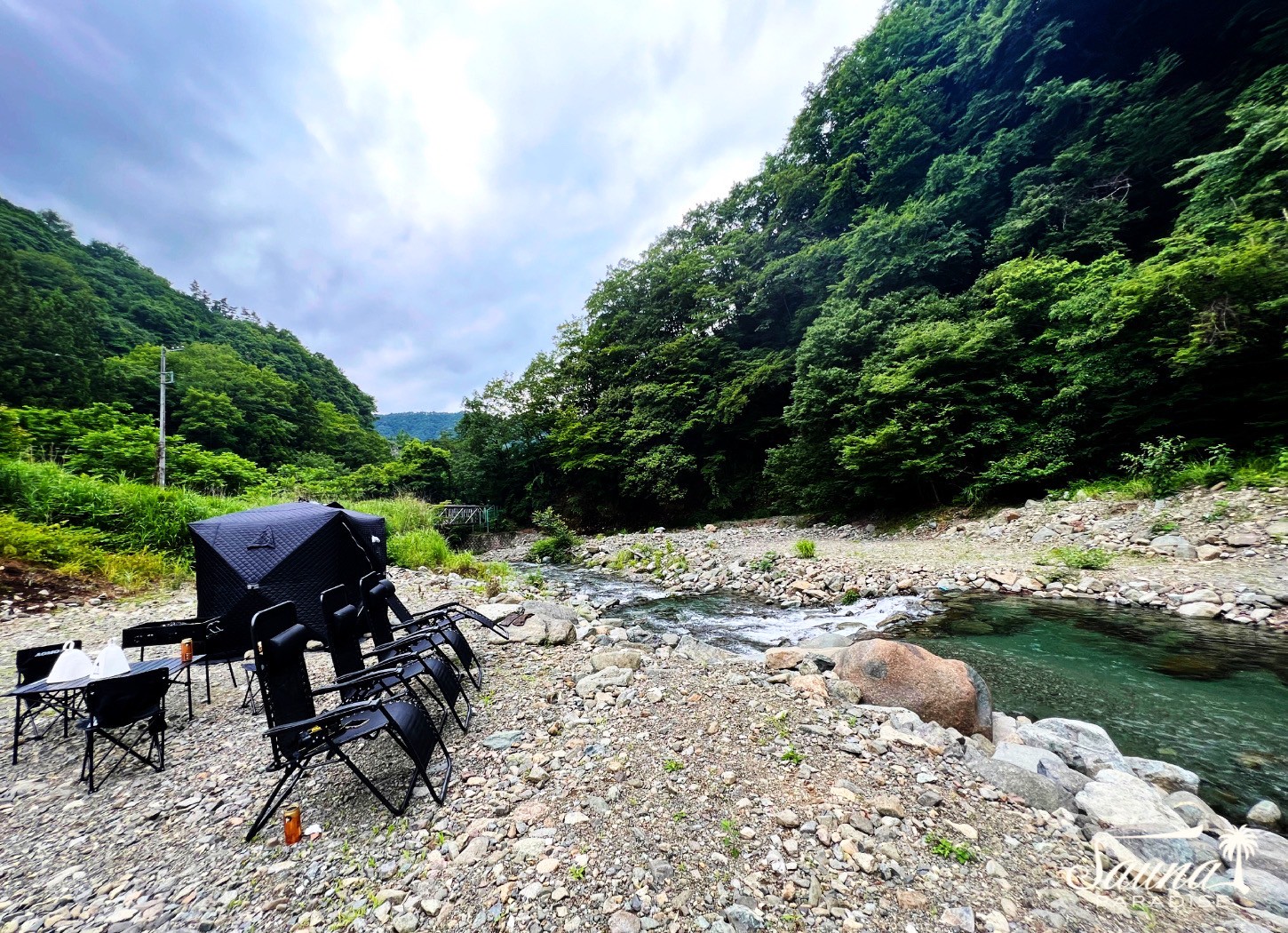 【関東】神奈川県相模原市のテントサウナパーク In 高瀬野の外観イメージ（大自然×川サウナ（テントサウナ）×BBQ（バーベキュー））｜アウトドアサウナのイメージ画像｜自然サウナのイメージ画像