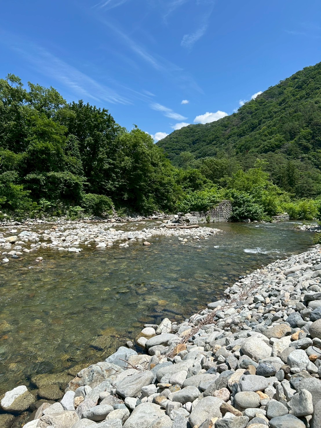 ととのい群馬 湯檜曽川の透明な清流と青空